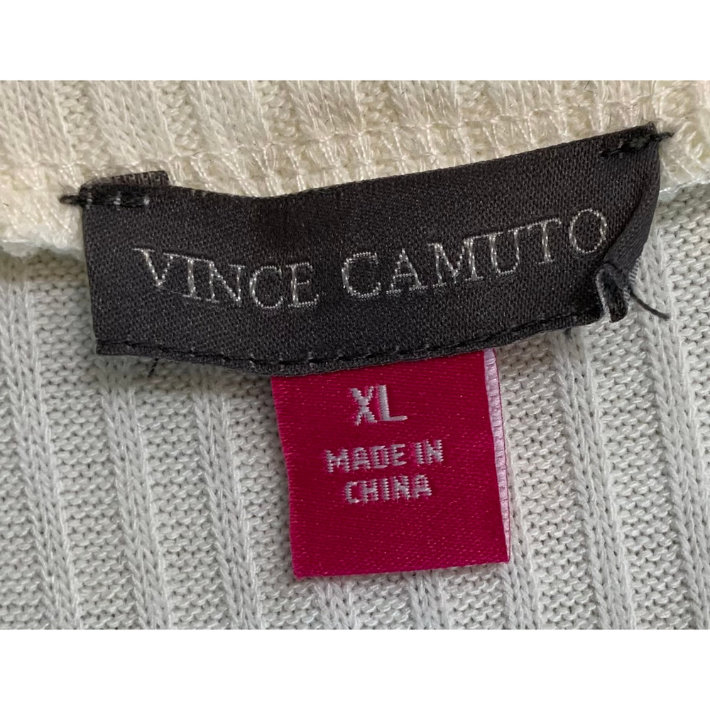 Vince Camuto Women's Open Front Cardigan Sz XL Off White Ribbed Knit V-Neck Boho - Picture 13 of 14